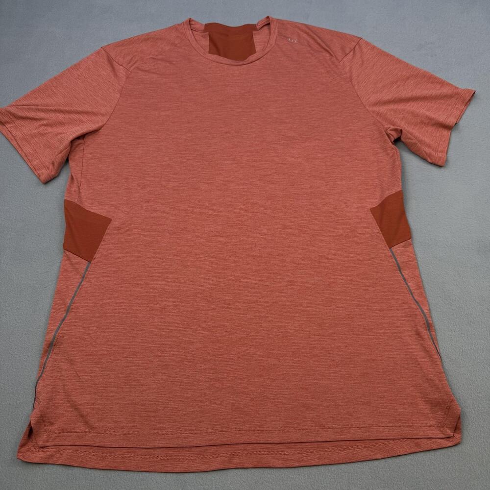 Lululemon Shirt Mens Large Orange Short Sleeve Running Performance Tee Top